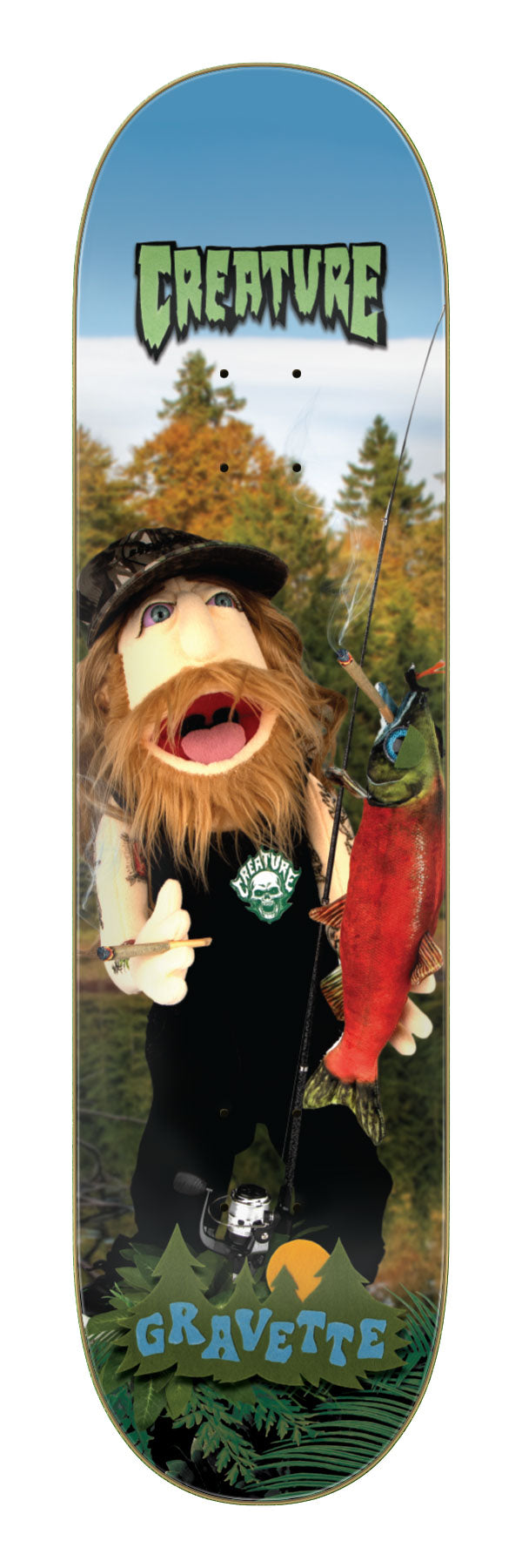 Creature Gravette Fuzzy Creature Fiends Pro 8.3 skateboard deck graphic