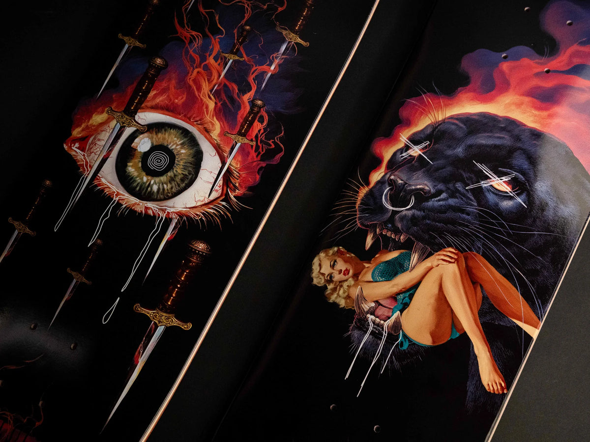 Creature Mathias Torres Eyes Stumps skateboard deck graphic detail