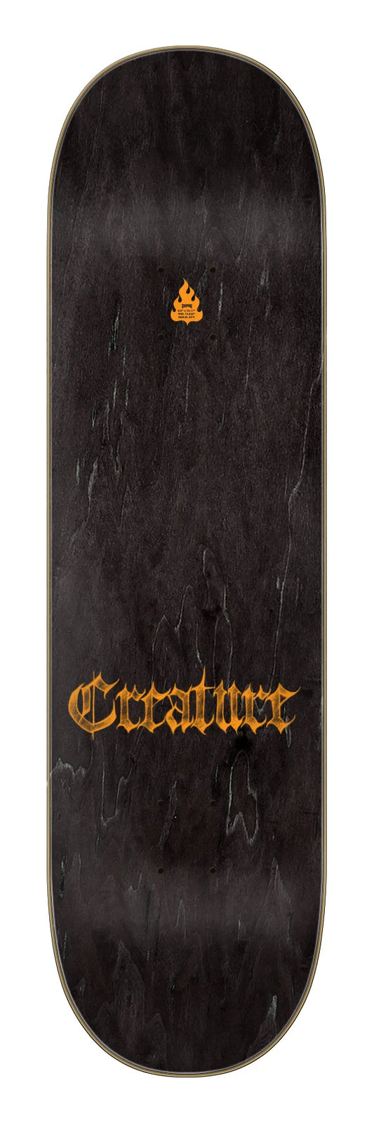 Creature 8.6in Milton Martinez Guero skateboard deck angled view