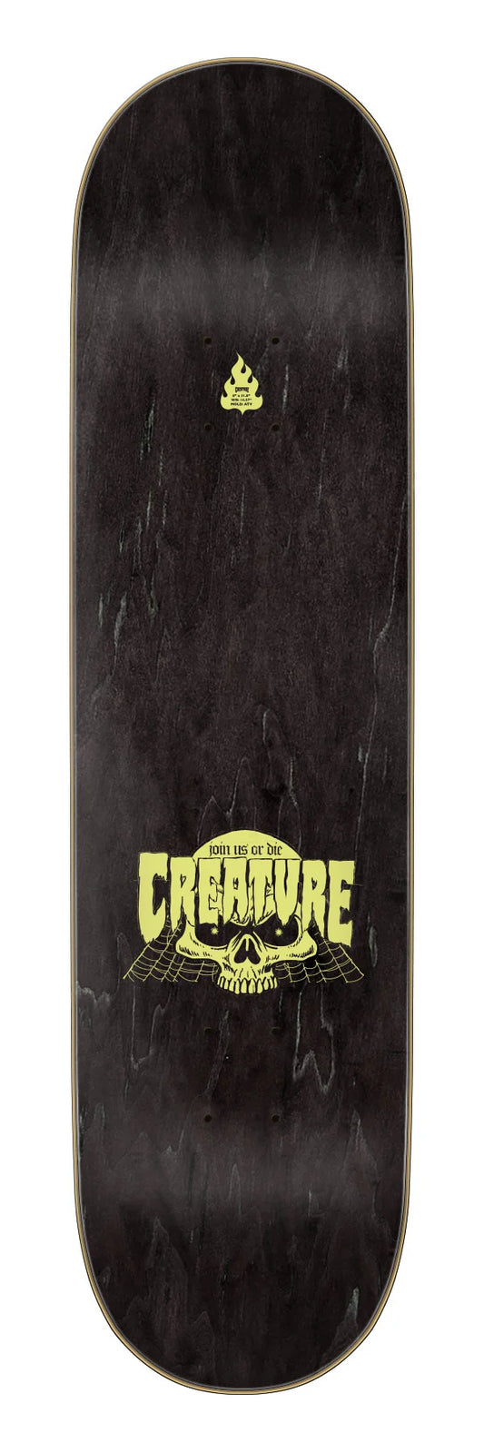 Creature 8.0in Ransom Birch skateboard deck angled view