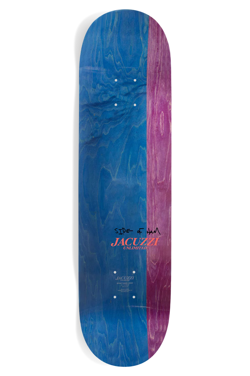 Jacuzzi Tony Latham Smooshed 8.125 skateboard deck angled view
