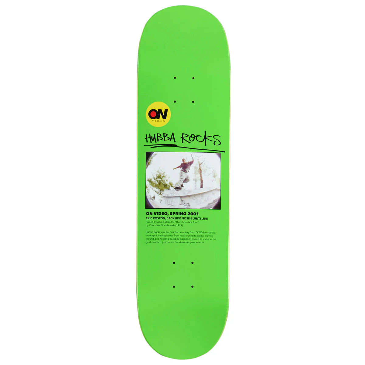ON Video Hubba Rocks 8.375 skateboard deck front view