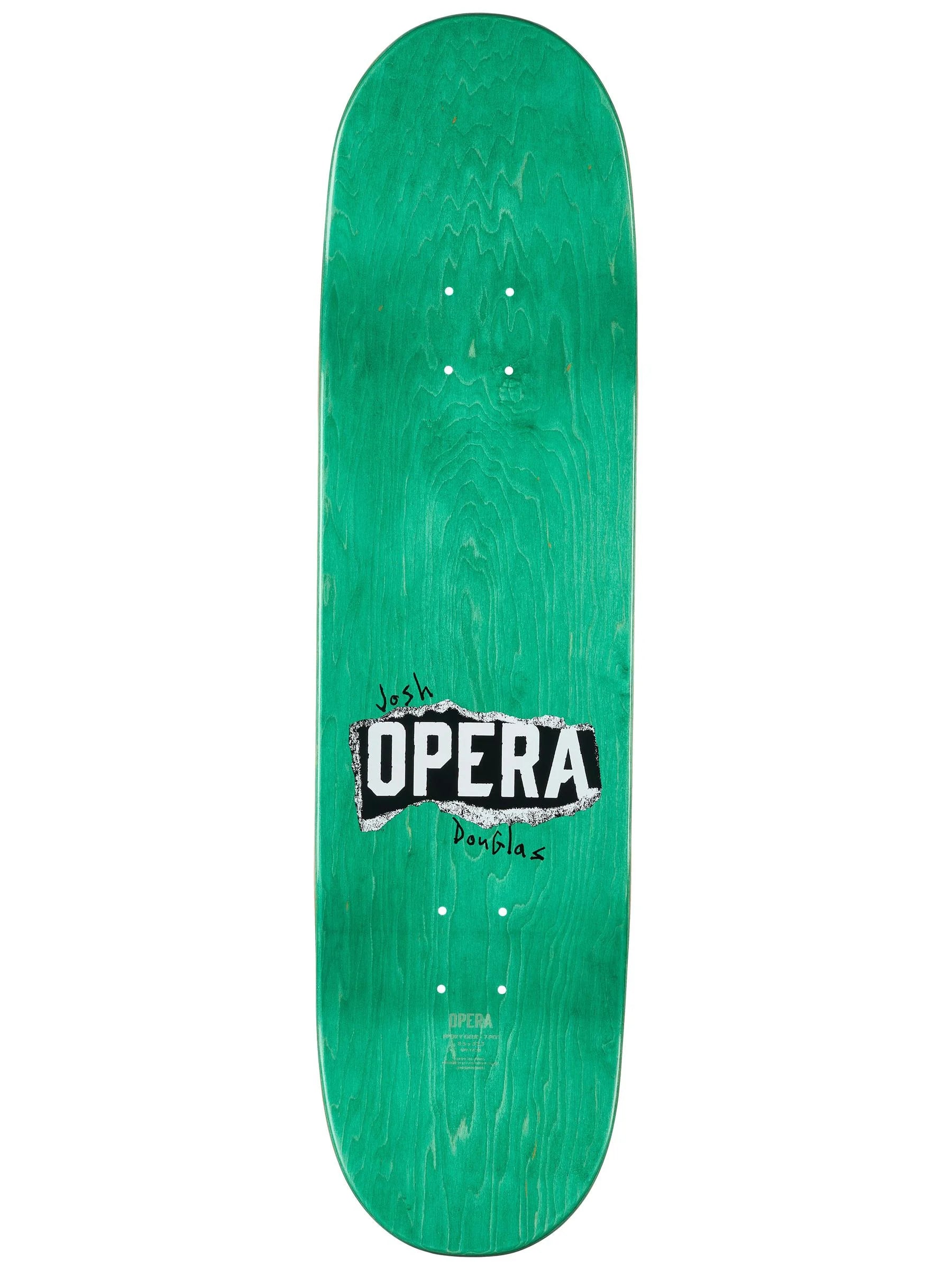Opera 8.5 skateboard deck top view