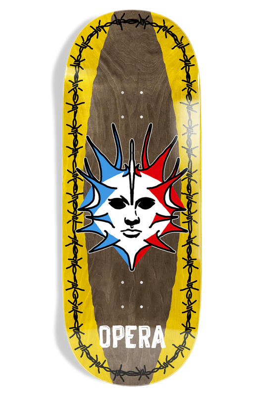 Opera Fatties Torn Spike 12.0 skateboard deck top graphic view