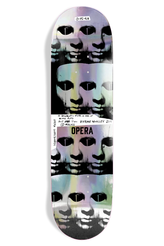 Opera Kieran Woolley Repeater 9.0 skateboard deck top graphic view