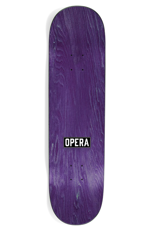Opera Spike 9.0 skateboard deck angled view