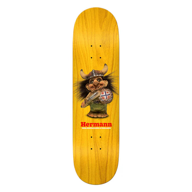 Deluxe Real Hermann Stene Trolldom 8.5 Skateboard Deck ideal for street skating and skatepark sessions
