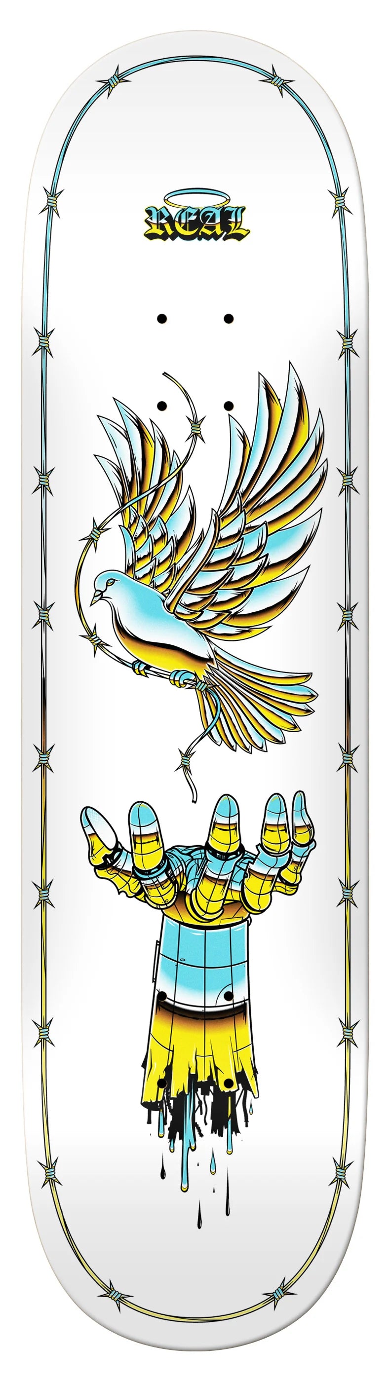 Real Team Synthetic Peace 8.25 skateboard deck front graphic