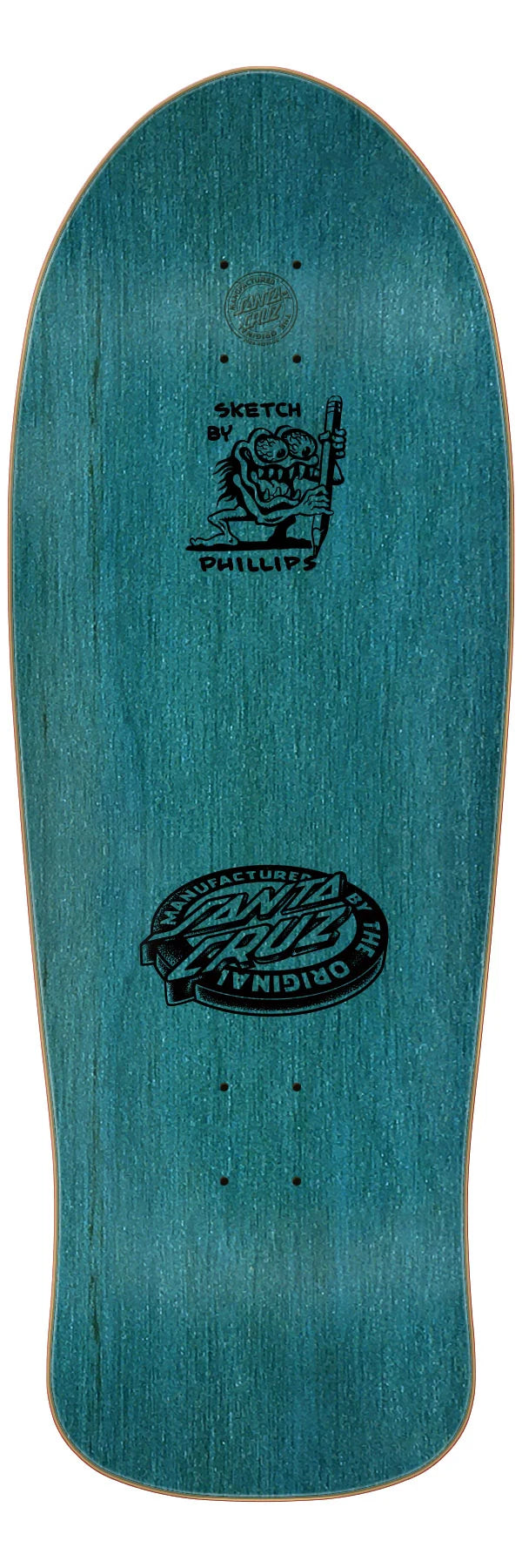 Santa Cruz 10.54in Natas Kaupas Sketch Panther Reissue skateboard deck angled view
