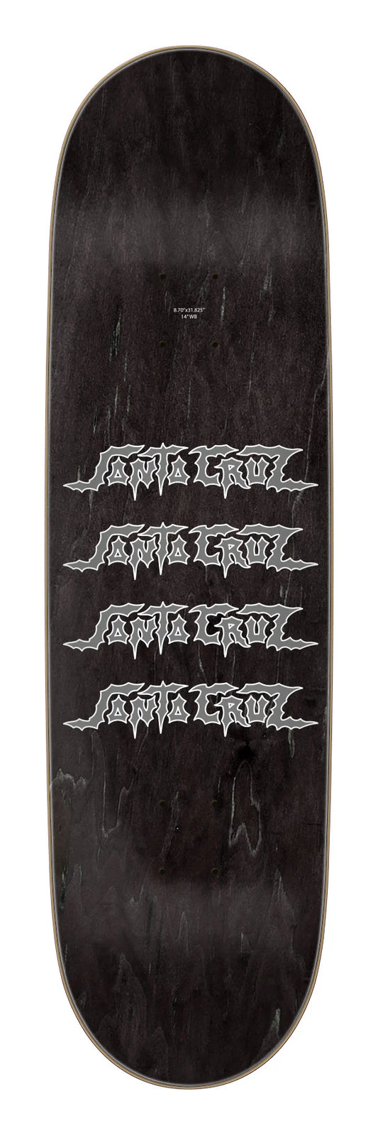 Santa Cruz 8.7in Rob Pace Deathtrap Remix skateboard deck angled view
