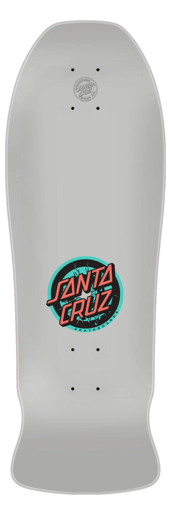 Santa Cruz 10.22in Rob Roskopp Five Reissue skateboard deck angled view
