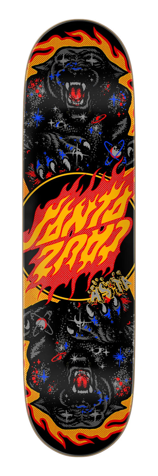 Santa Cruz 8.2in Tom Asta Cosmic Cat Twin skateboard deck
