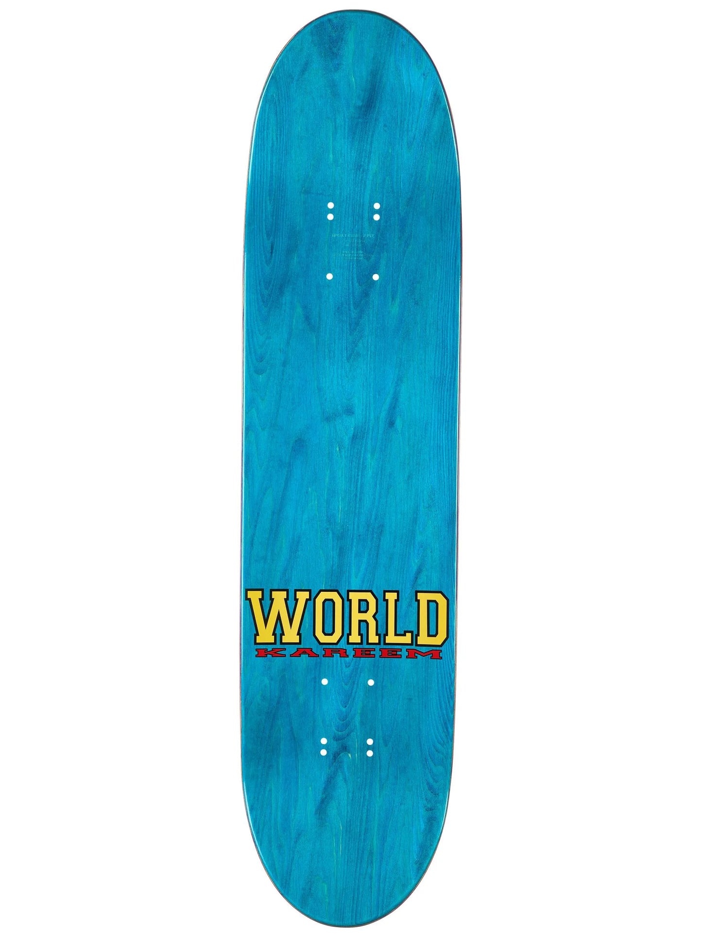 World Industries 7.7 skateboard deck top view