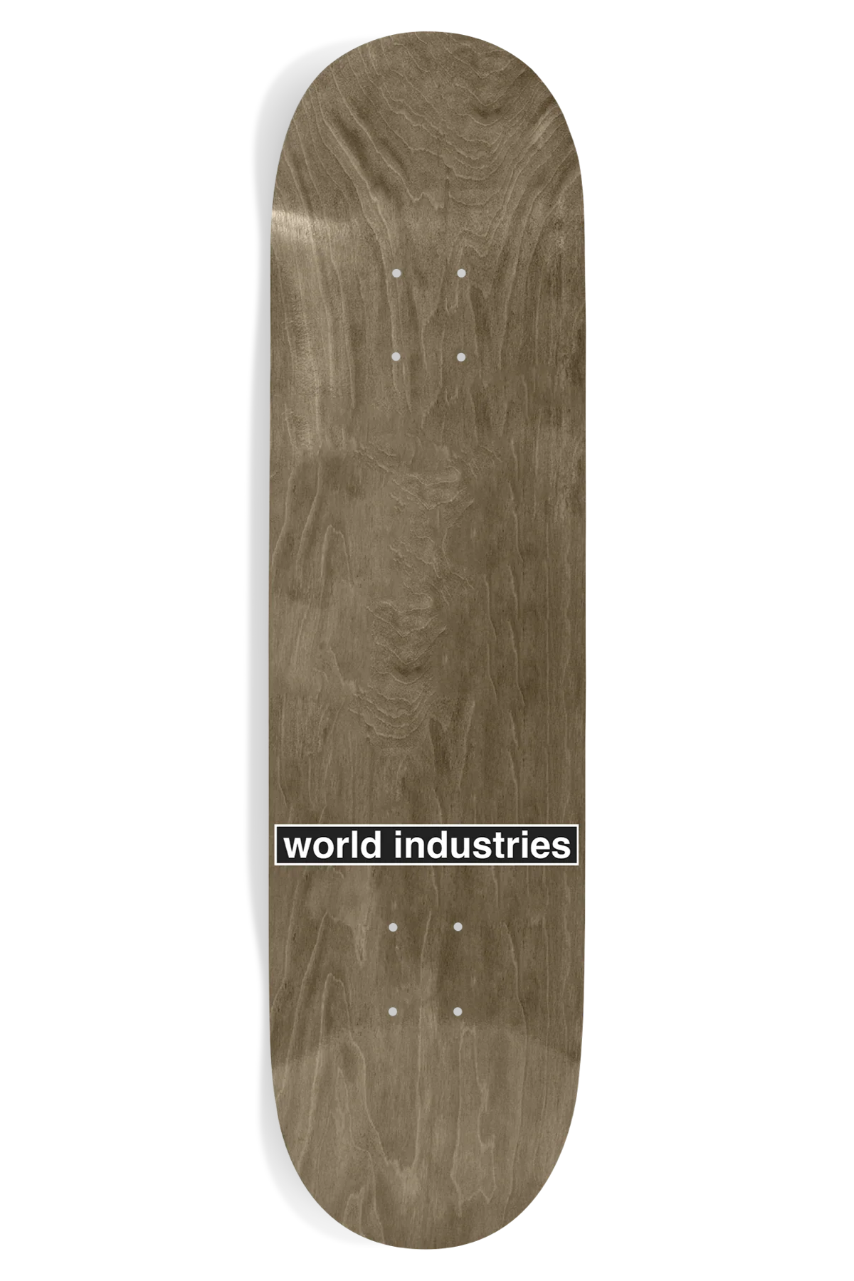 World Industries 8.5 skateboard deck top view