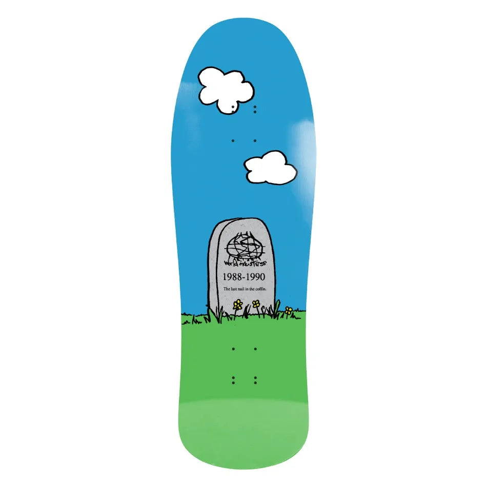World Industries Skateboarding Is Dead EX7 10.0 skateboard deck front view