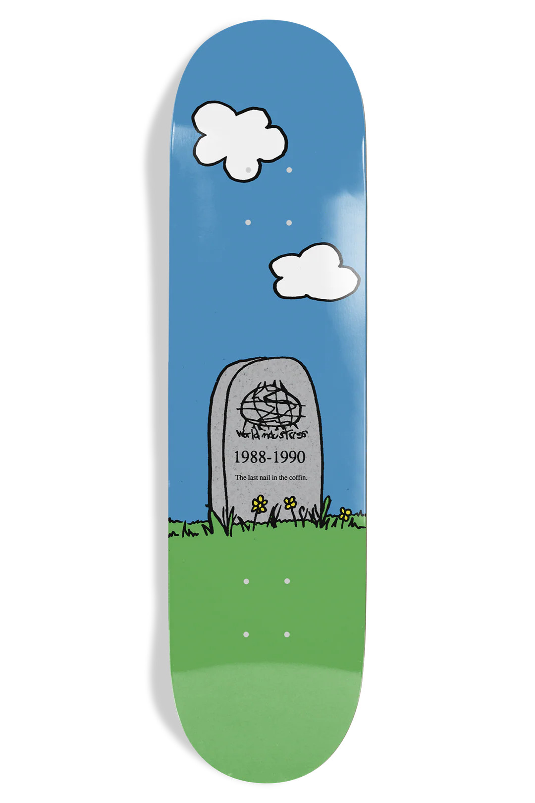 World Industries Skateboarding Is Dead EX7 8.0 skateboard deck front view
