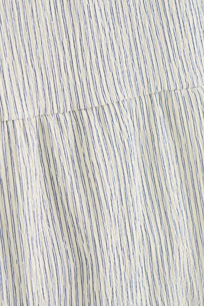 Rhythm Driftwood Stripe fabric and ruffle detail close-up