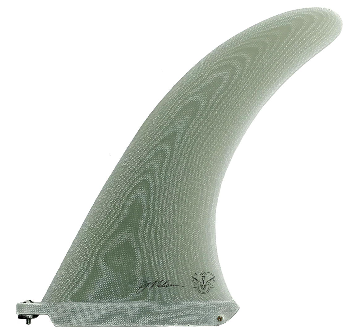 10.5" CJ Power Flex Flying Diamond Longboard Fin detail close-up