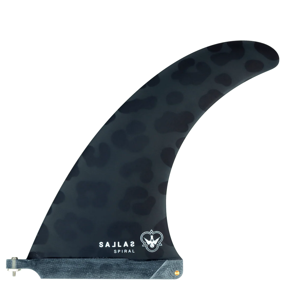 10" Sallas Spiral Flying Diamond Longboard Fin detail close-up