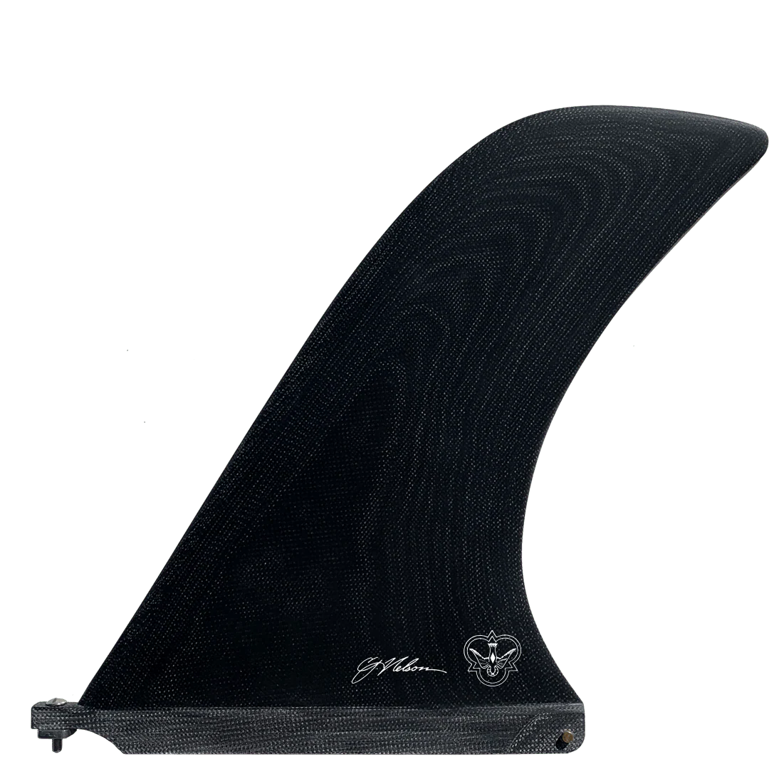 9.5" CJ Noserider Flying Diamonds Longboard Fin detail close-up
