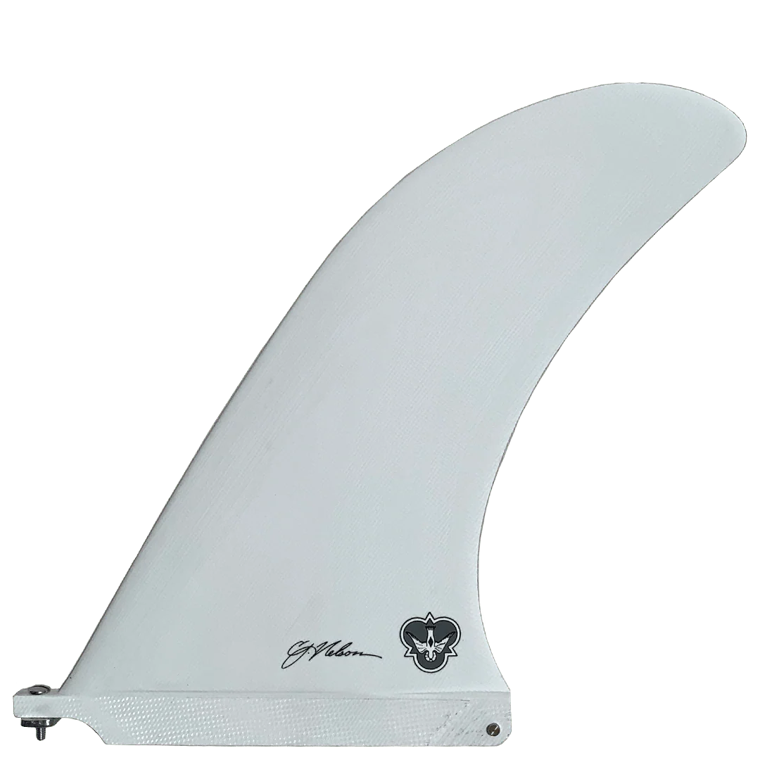 9.5" CJ Pivot Flying Diamonds Longboard Fin detail close-up