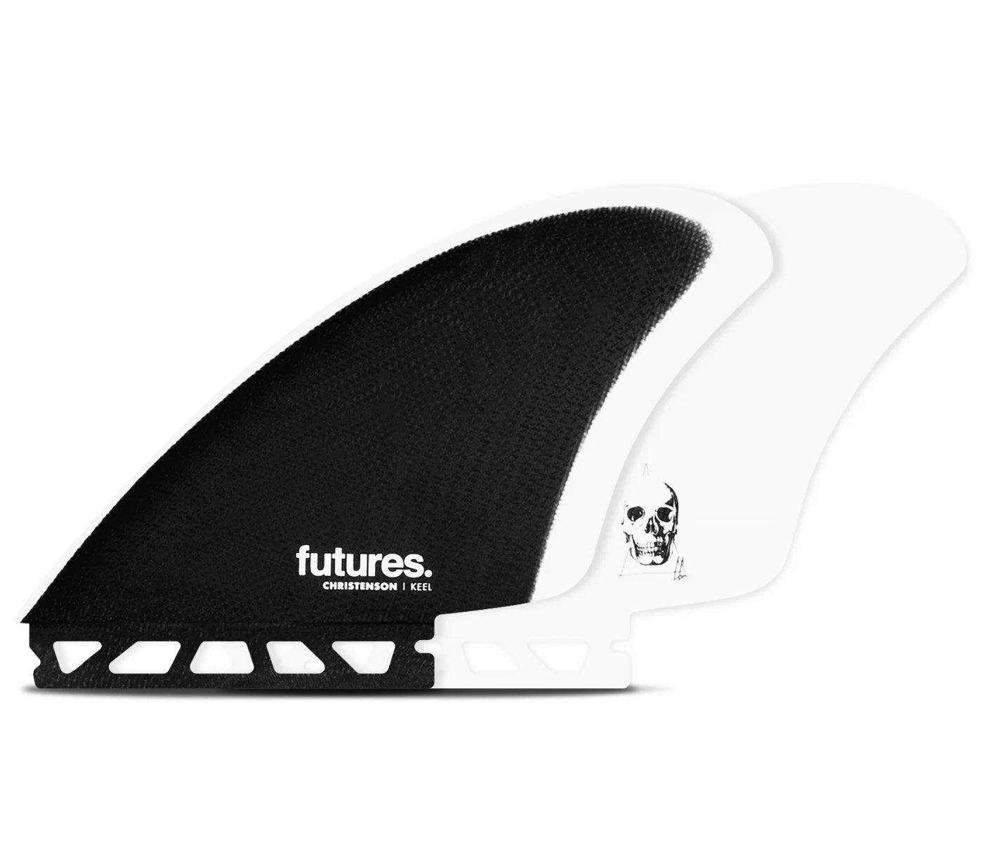 Christenson Fiberglass Keel Futures Fins detail close-up