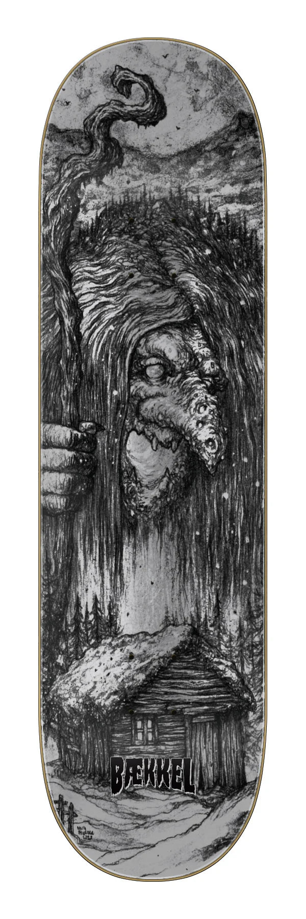Creature Baekkel Troll 2 Pro 8.6" Skateboard Deck detail close-up