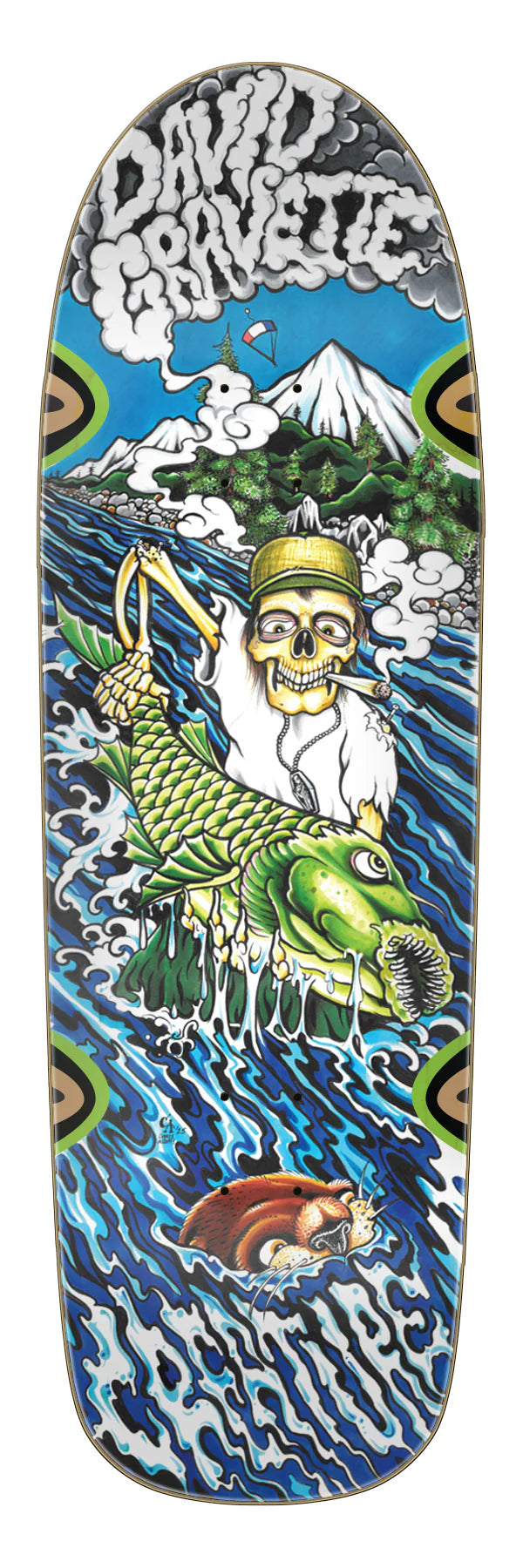 Creature David Gravette Hippie Falls Pro 9.0" Skateboard Deck detail close-up