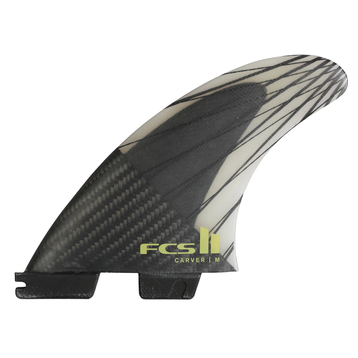FCS II Carver PC Carbon Tri Fin Set front view