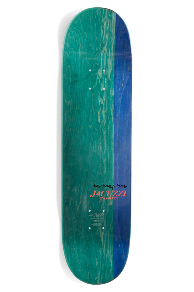 Jacuzzi Chair On Fire Twin Tail EX7 8.25" Skateboard Deck top veneer view