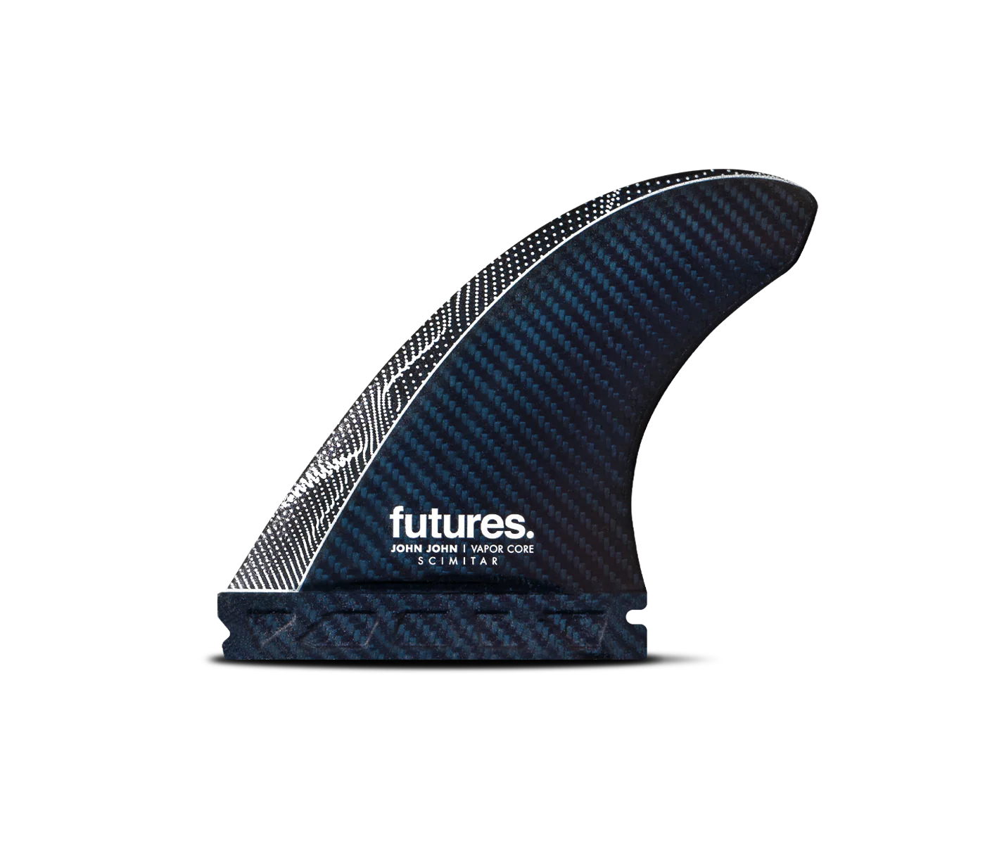 JJF Scimitar Vapor Core M Futures Fins detail close-up