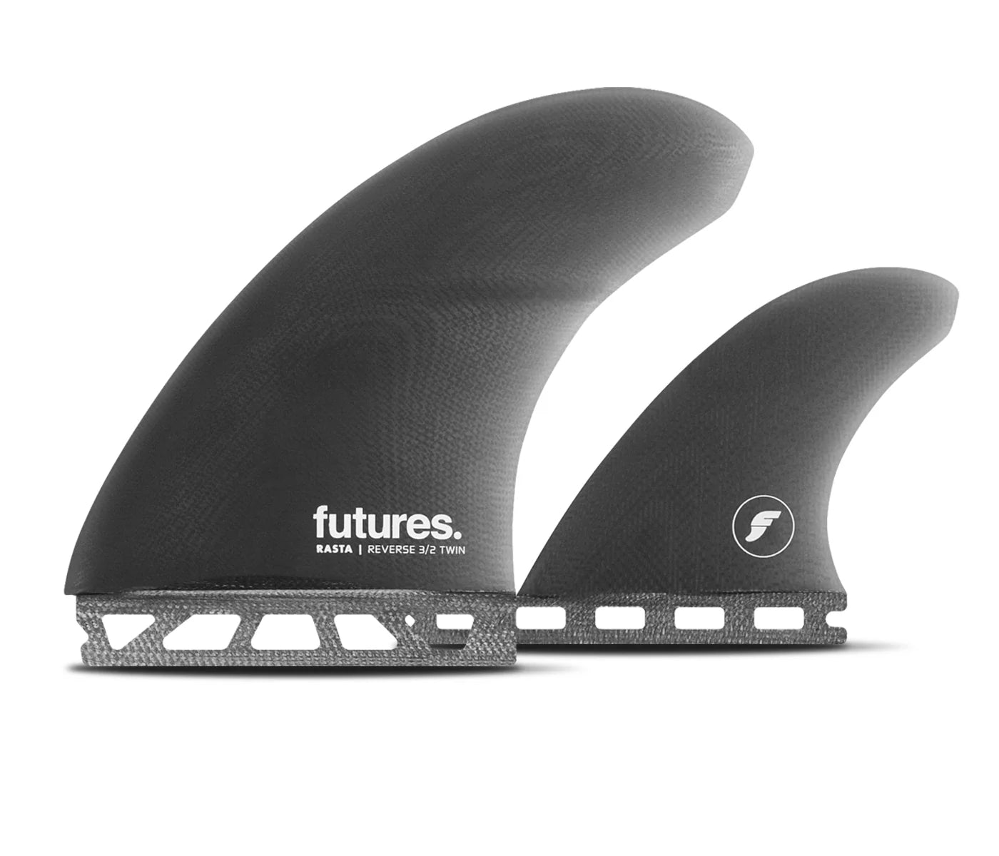 Rasta FG Reverse 3/2 Twin + 1 Futures Fins detail close-up