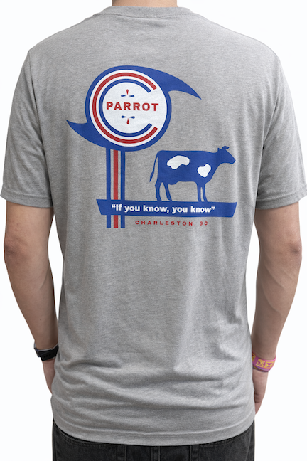 parrot logo tee coburg cow hurricane shirt