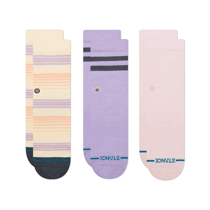 Stance Kids Novi 3 Pack Socks assorted crew socks front view
