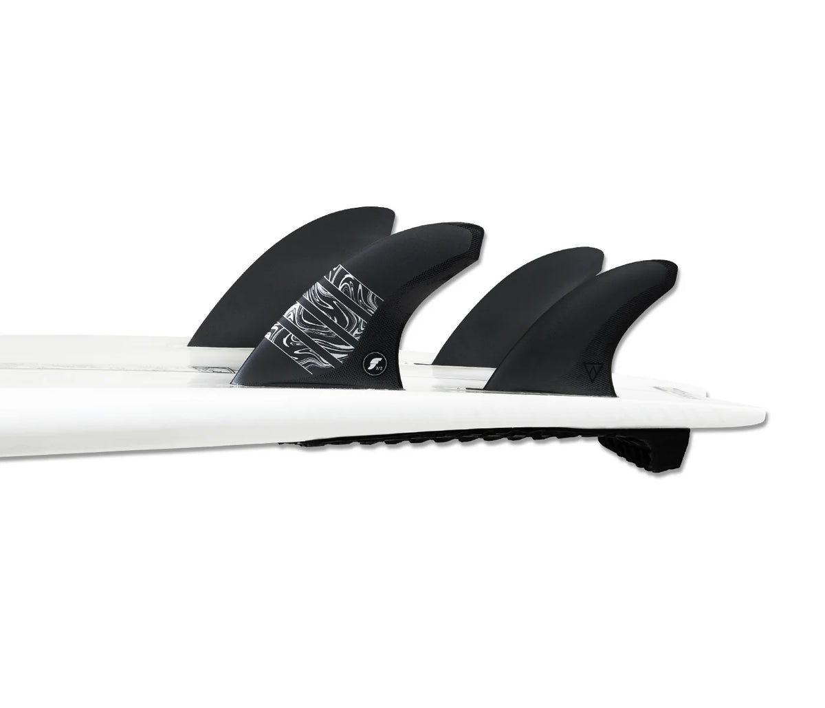 Futures Vector 3/2 Alpha 5-Fin surfboard fins angled view