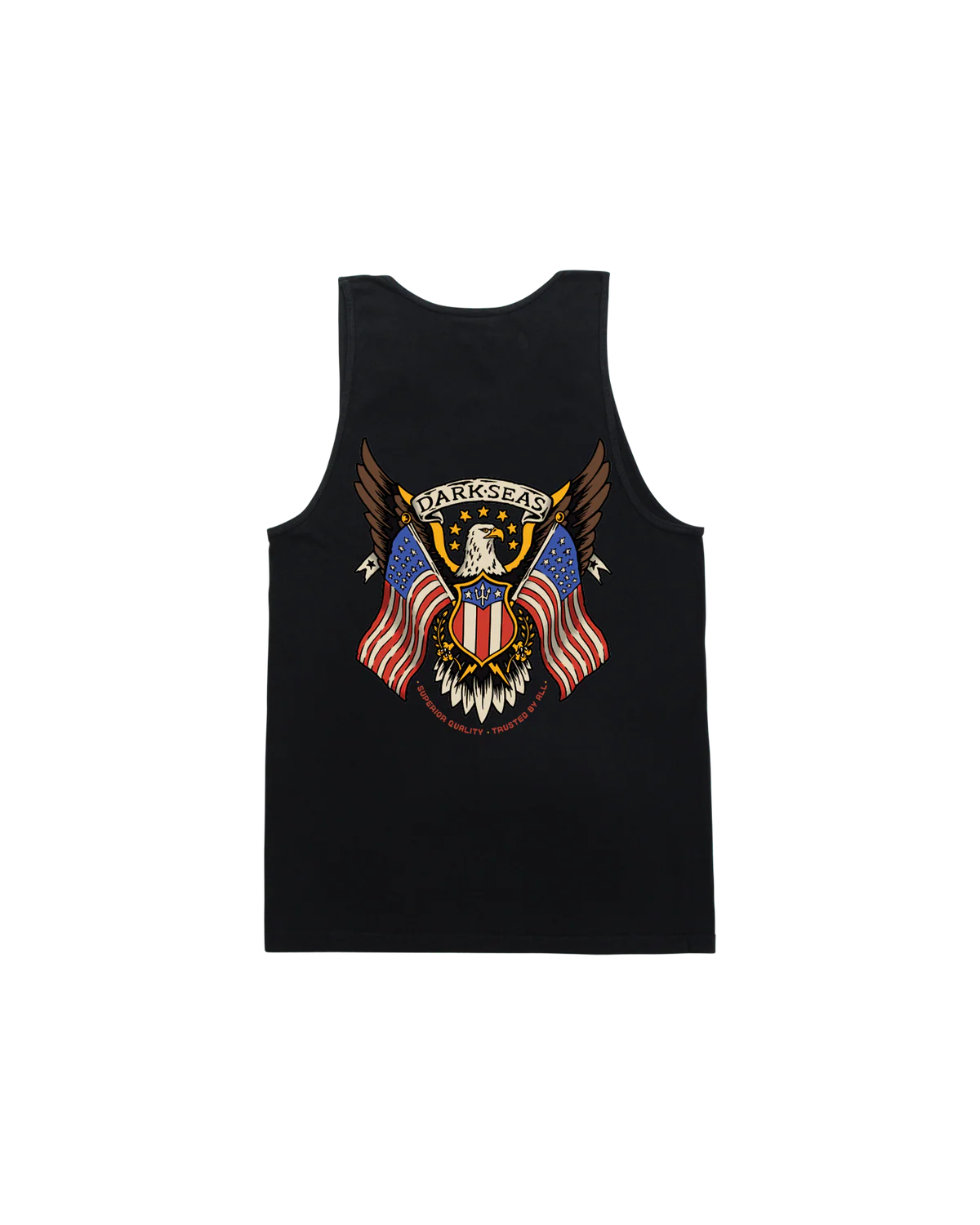 Dark Seas Land Of The Free graphic tank back print view