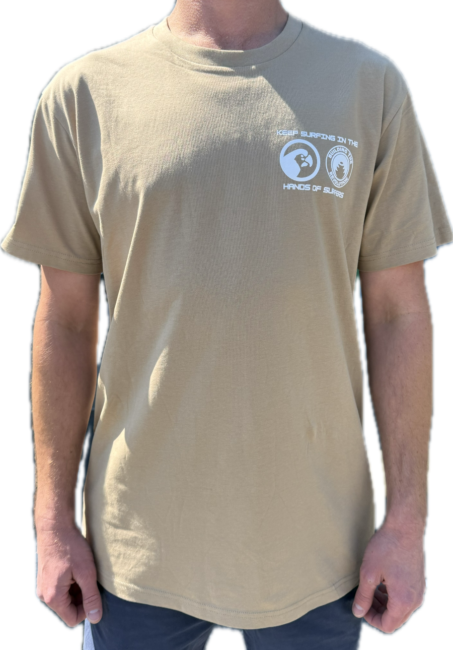 Parrot Surf Shop x Building the Revolution Surf Shop Day Tee front view