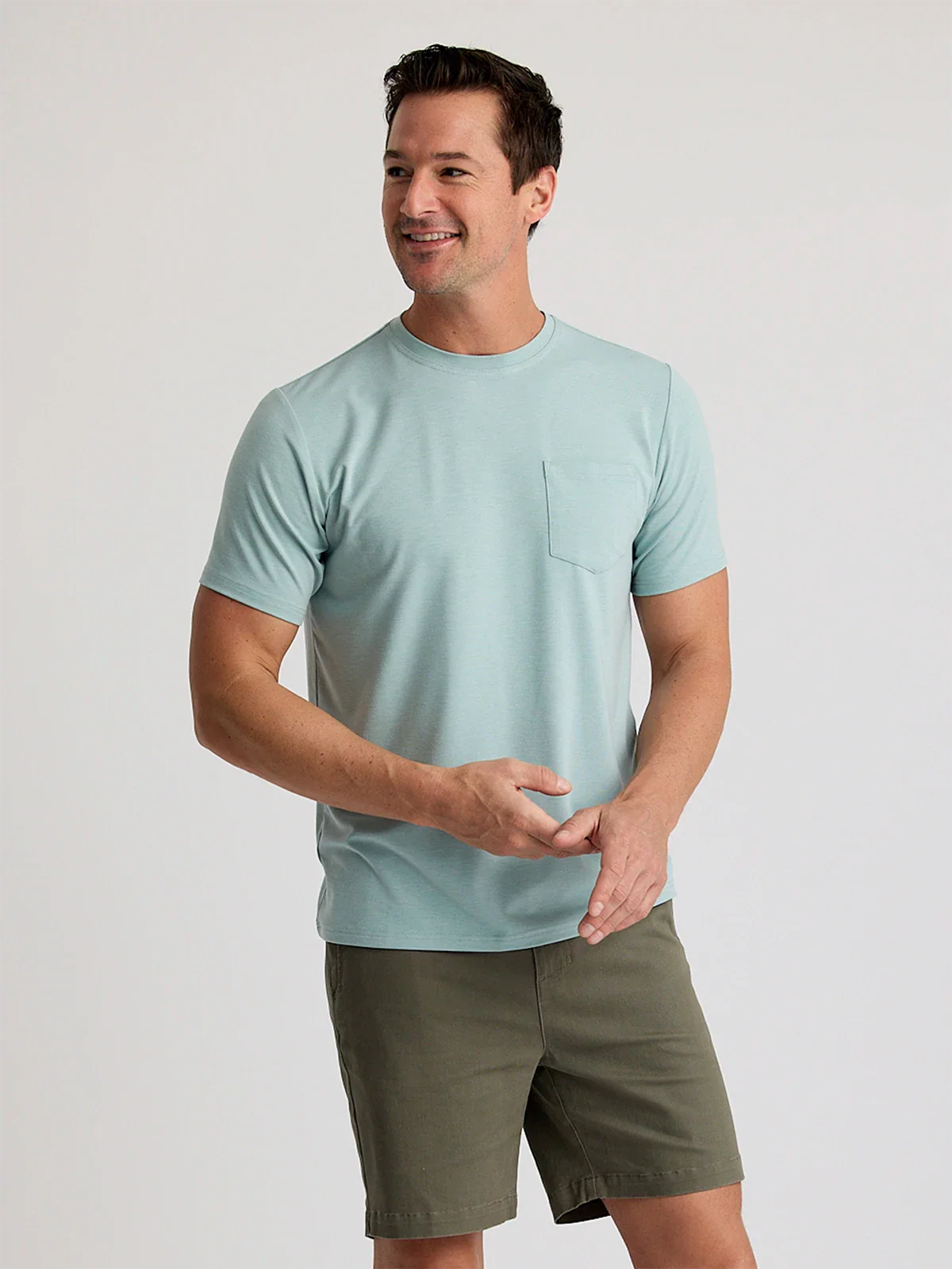 Freefly men’s Bamboo Flex pocket tee front view hom