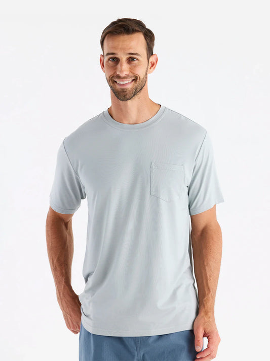 Freefly men’s Bamboo Flex pocket tee front view hag
