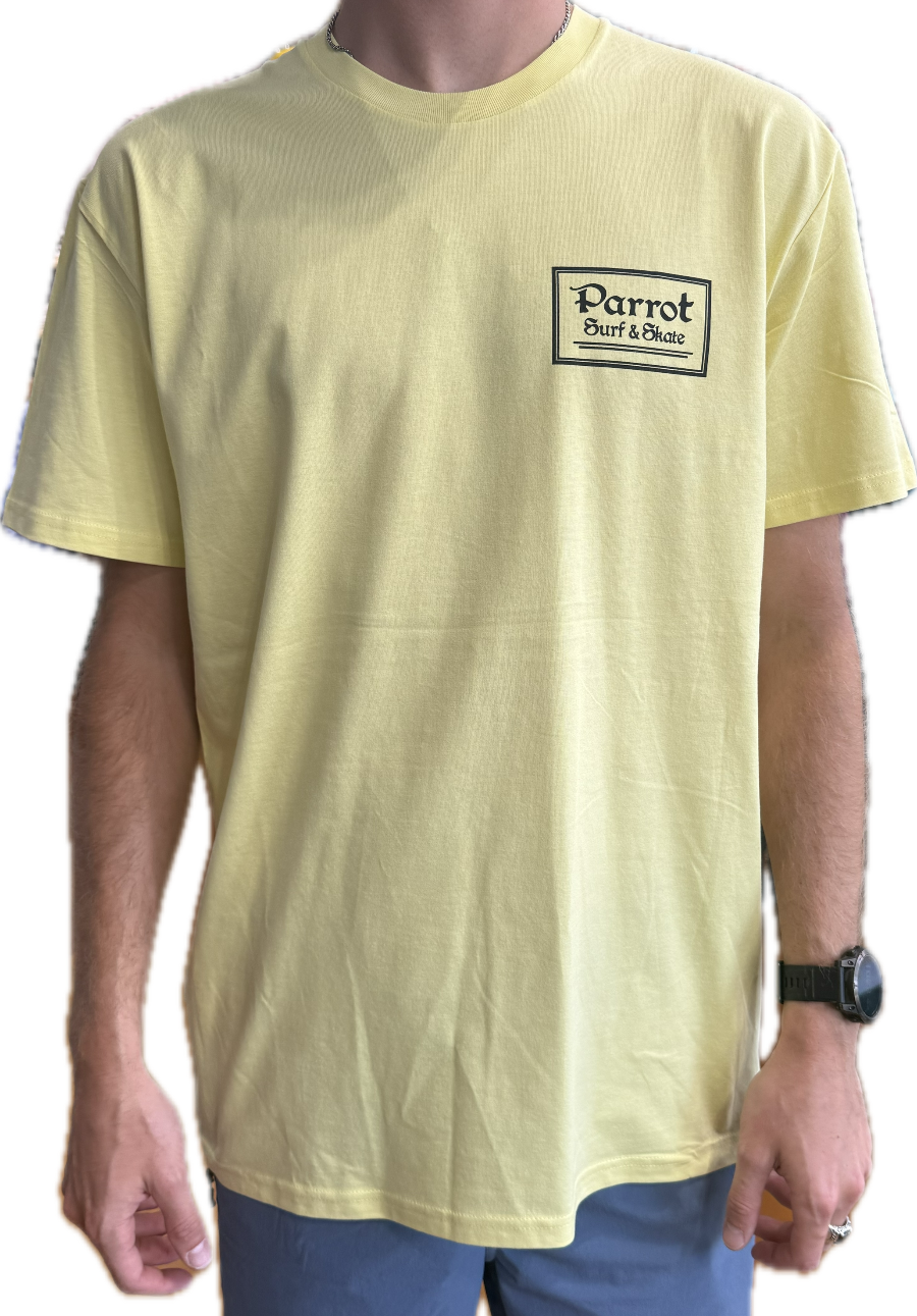 Parrot Surf Shop Indian Basic Tee yellow front with chest logo