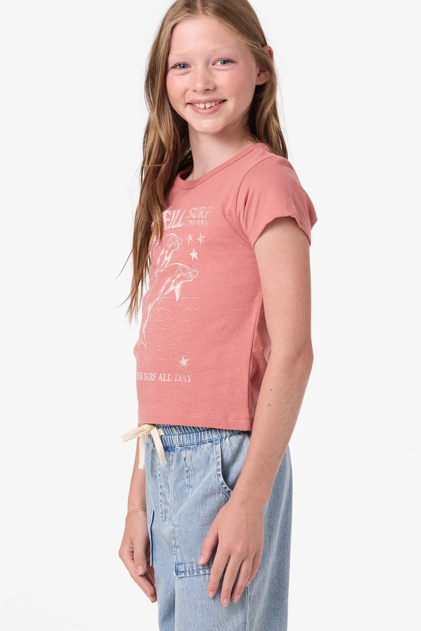 O’Neill girls Willa skimmer tee fabric detail