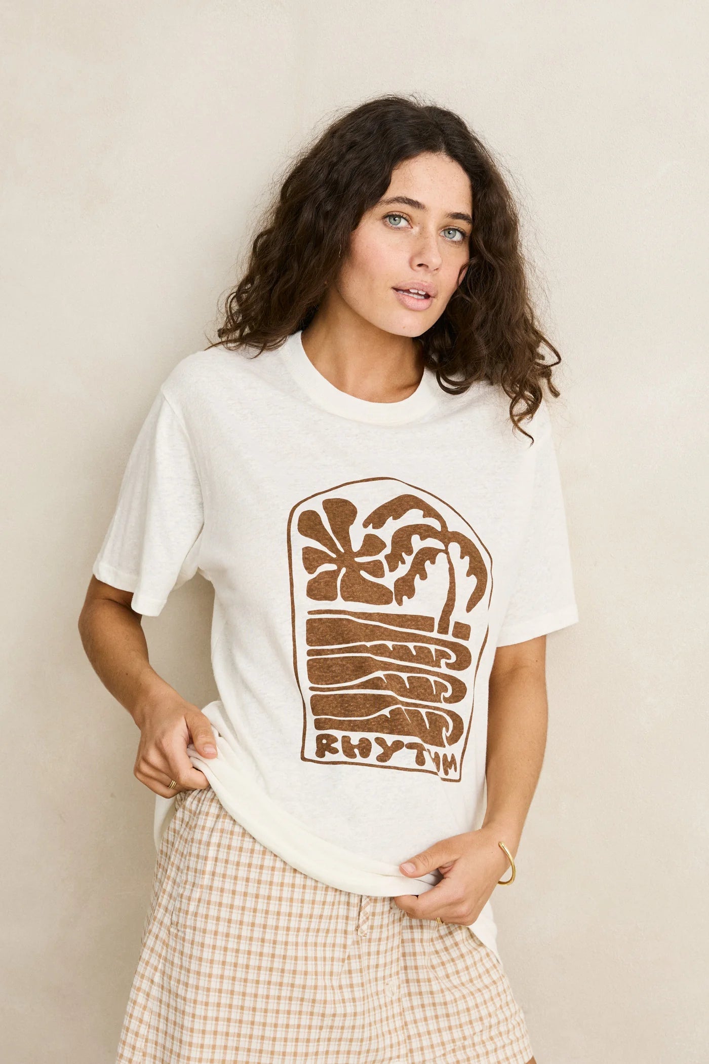 Rhythm Palm And Sun Oversized Tee front view
