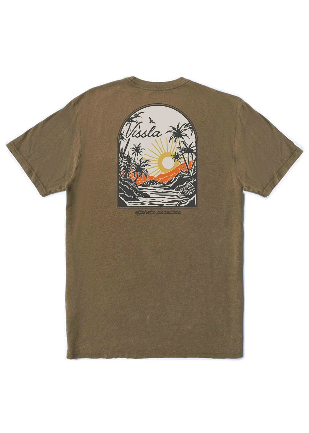 Vissla Sunset Shadows graphic t-shirt back print view