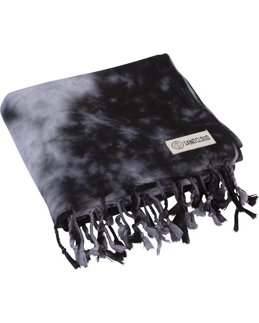 Sand Cloud Black Acid Wash Beach Towel folded view
