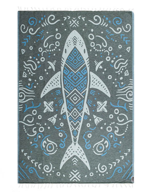 Sand Cloud Boho Mako Shark Beach Towel full view