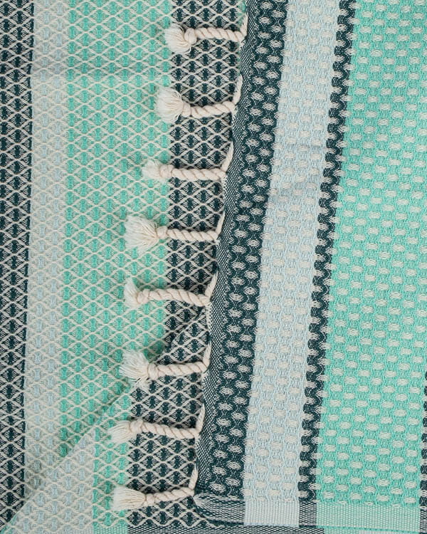 Sand Cloud Jade Dobby Stripe woven texture detail close-up