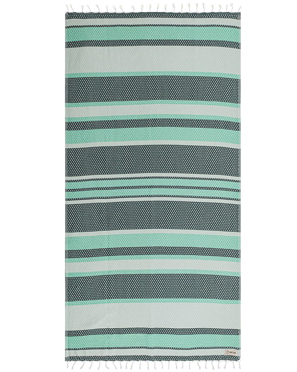 Sand Cloud Jade Dobby Stripe Beach Towel full view