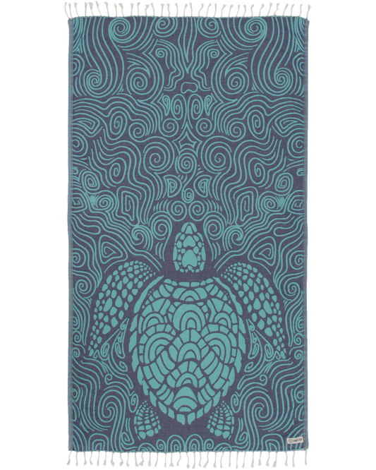 Sand Cloud Mint Swirl Turtle Beach Towel full view
