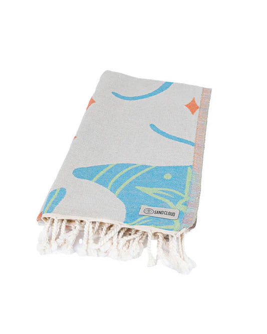 Sand Cloud Sea Devils Beach Towel folded view