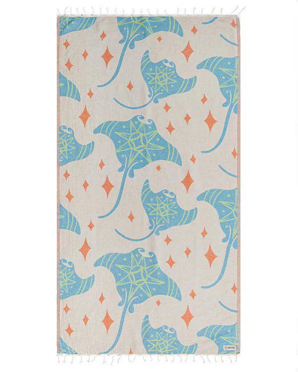 Sand Cloud Sea Devils Beach Towel full view
